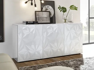 Image de Buffet 3 portes - Blanc laqué - ERIS