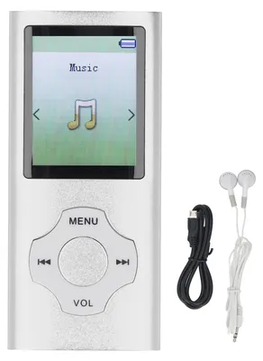 Obrázek produktu pro MP3/MP4 přehrávač s 68GB paměťovou kartou, podporuje karty do 128GB, 1,8" digitální displej, čtečka e-knih, reproduktor, podpora Hi-Fi zvuku, stříbrná barva