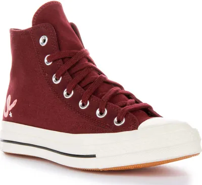 Produktbild von Converse Chuck 70 Scribble Print Logo Trainer für Damen in Burgunder – undefined / Burgund