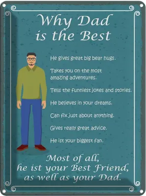 Produktbild von vianmo Blechschild 40x30 cm why Dad is the best Papa bester Familie Freunde