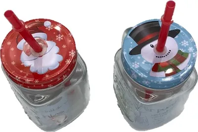 Produktbild von Punschglas 400ml 2er Set mit Dauer Trinkrohr