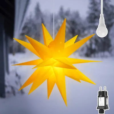 60 cm 3D-Leuchtstern LED, warmgelb, für Innen & Außen
