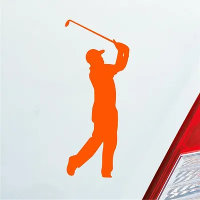 Produktbild von Auto Aufkleber Golfer Golf Minigolf Sport WGC PGA 10x4 cm Orange Sticker Heckscheibenaufkleber