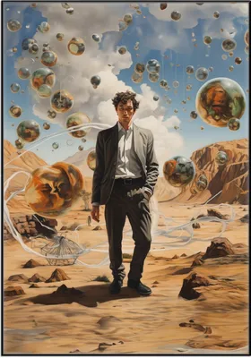 Produktbild von Wallario Wandbild Reflektionen der Zeit, Größe: 70,30 x 100,30 cm, Poster mit schwarzem Aluminiumrahmen