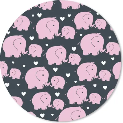 Produktbild von MuchoWow® Mauspad Mousepad Elefant - Herz - Muster 20x20 cm - Mousepads - Maus Mat - Pad - Mausunterlage - Schreibtischmatte