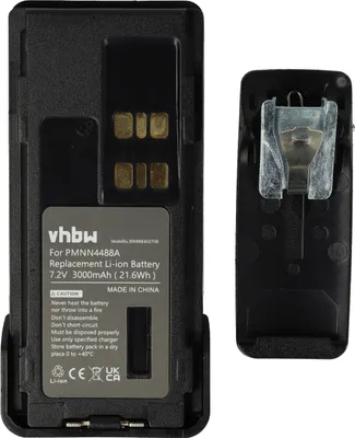 Produktbild von vhbw Akku kompatibel mit Motorola DP4800, DP4800e, DP4601e, XIR P6600, DP4801e, DP4801 Funkgerät, Walkie Talkie (3000 mAh, 7,2 V, Li-Ion) + Gürtelclip