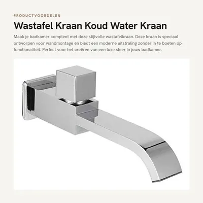 Immagine prodotto di Rubinetto da parete in ottone massiccio per acqua fredda, accessorio per il bagno, di alta qualità