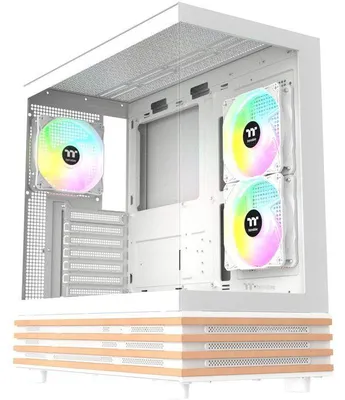 Immagine prodotto di Case per PC Thermaltake View 270 Plus WS ARGB Snow, formato Mid-Tower, compatibile con schede madri E-ATX/ATX/Micro ATX/Mini-ITX, dotato di 3 ventole da 120mm con illuminazione ARGB, 2 pannelli laterali in vetro temperato, colore bianco