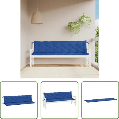 Produktbild von The Living Store Gartenbank-Auflagen 2 Stk. Blau 200x50x7 cm Oxford-Gewebe