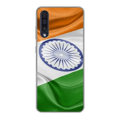 Produktbild von MuchoWow® Handyhülle Schutzhülle Hülle für Samsung Galaxy A30s Nahaufnahme der Flagge von Indien Silikon Softcase Handy Hülle - Karteninhaber