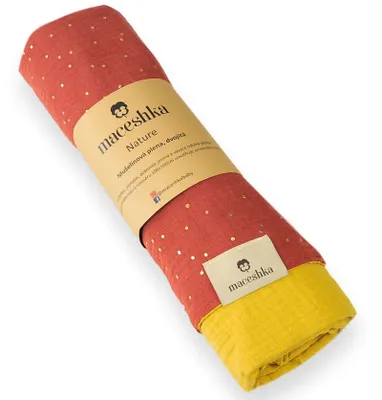Obrázek produktu pro Mušelínová dvojitá plena Maceshka Nature Tomette puntík + mimosa