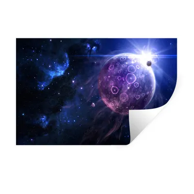 Produktbild von MuchoWow® Wandtattoo Wandsticker Wandaufkleber Planeten - Sterne - Mond 30x20 cm Selbstklebend und Repositionierbar - Wierderverwendbar - Selbstklebend