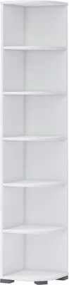 Produktbild von Kinderzimmer - Eckregal Benjamin 30, Farbe: Weiß - Abmessungen: 198 x 37 x 37 cm (H x B x T)
