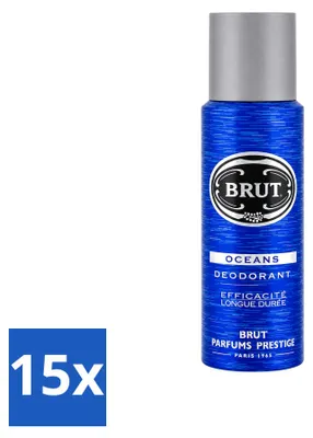 Productafbeelding van 15 x Brut Oceans Deodorant Spray - 200 ml - Voordeelverpakking - 15 stuks