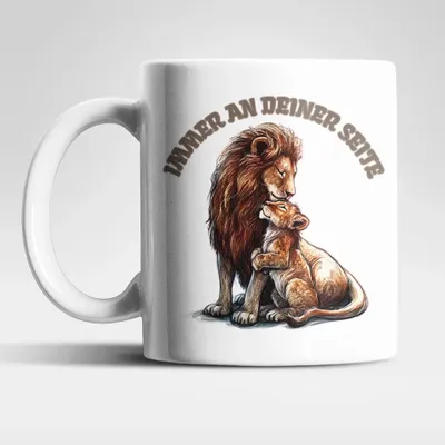 Produktbild von Löwe Immer an deiner Seite Kaffeetasse Teetasse Tasse Geschenkidee 325 ml