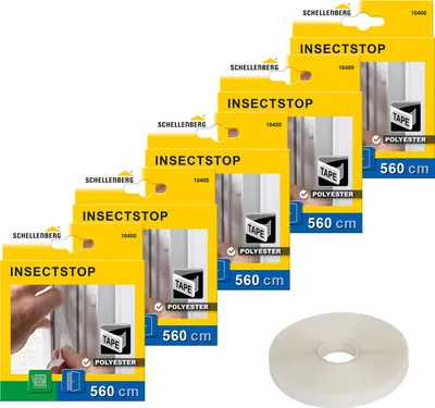 Produktbild von Schellenberg 5er Pack 10400 Befestigungsband für Fliegengitter aus Polyester, semi-transparent, Bandlänge 5,6 m