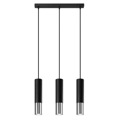 Obrázok produktu pre Závesné svietidlo LOOPEZ 3L čierna/chróm 3xGU10 10W oceľ 90x6x45cm Sollux Lighting