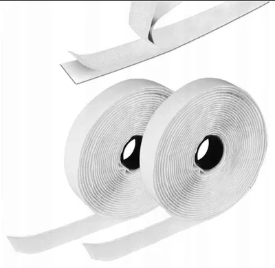 Produktbild von BirnePower Klettband Selbstklebend, Extra Stark, Haken und Flauschband - 20mm Klettverschluss Klebeband Weiß (2m) Haftband Fliegengitter
