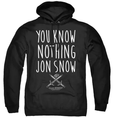 Imagen del producto de Sudadera con capucha "You Know Nothing" de Game of Thrones, uni, para hombre/mujer, modelo TV39126 (XXL) ()