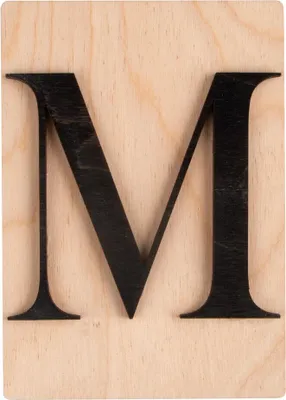Produktbild von Rayher Hobby Buchstabe M schwarz 10,5x14,8cm Holz