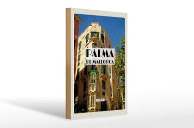 Produktbild von Holzschild Reise 20x30cm Palma de Mallorca Spain Altstadt