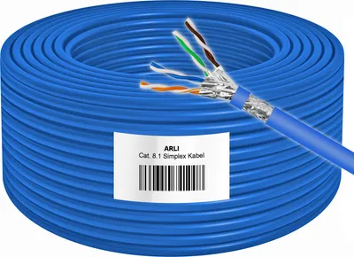 Produktbild von ARLI Cat8 Verlegekabel 50m - Cat 8.1 S/FTP LSZH Halogenfrei bis zu 40 Gbit/s 2000 MHz Netzwerkkabel