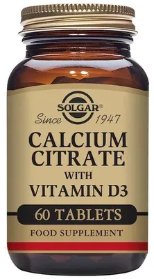 Produktbild von Calciumcitrat mit Vitamin D3 Solgar 1000 mg
