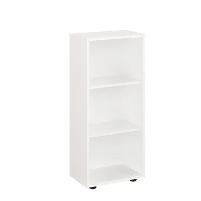 Produktbild von KOMTO Bücherregal Lumo 40 cm breit, weiß, Bücherregal mit 3 Ebenen und höhenverstellbaren Böden, Standregal, Lagerregal, Bücherregal Lumo 40 x 90 x 24