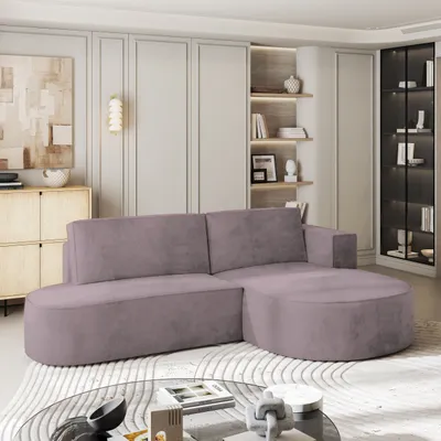 Produktbild von Masseno Ecksofa CORTIO M R-S mit Schlaffunktion L-Form, Sofa mit Bettkasten, Wohnzimmersofa, Couch, Soffa, Bettsofa, Couchgarnitur- Lila, MONOLITH 62