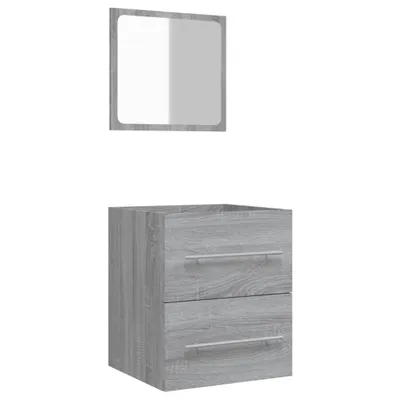 Zdjęcie produktu dla vidaXL Szafka łazienkowa z lustrem szara Sonoma 41x38,5x48 cm