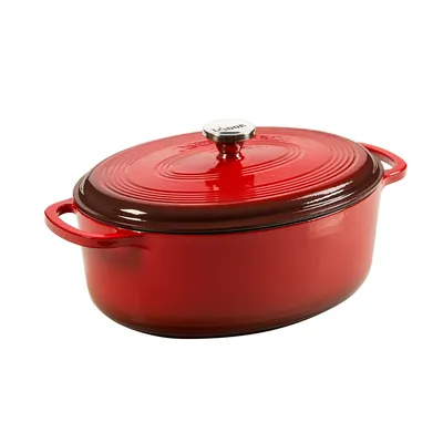 Produktbild von Emaillierte Gusseisen-Bratform - rot. 6.6L / Loge