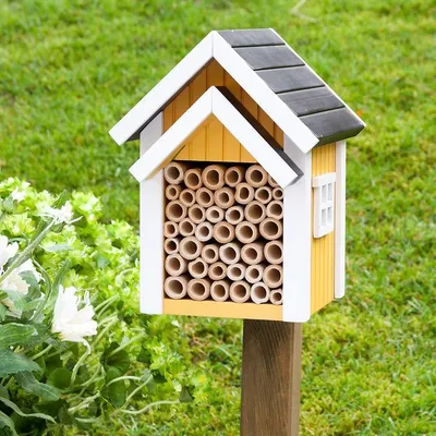 Produktbild von Bienenhotel gelb H: 21,2 B: 15,5 T:16 (WG312)