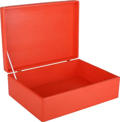 Image de Creative Deco Boite de Rangement en Bois Rouge 40 x 30 x 14 cm (+/- 1 cm)