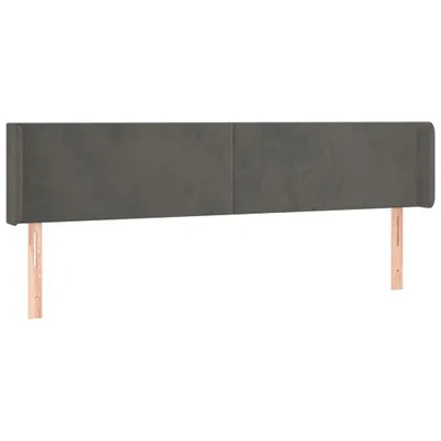 Produktbild von vidaXL Kopfteil mit Ohren Dunkelgrau 203x16x78/88 cm Samt