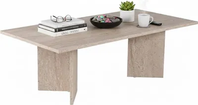 Image de Turate - Table basse, 119x60x40h cm Blanc Marbre, Forme Rectangulaire