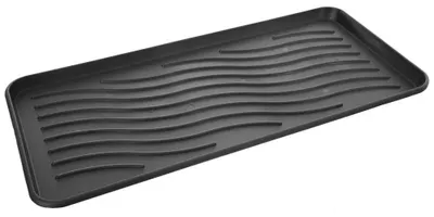 Obrázok produktu pre Podložka pod topánky s okrajom – plast – vodotesná – 77,5 x 38 cm – čierna