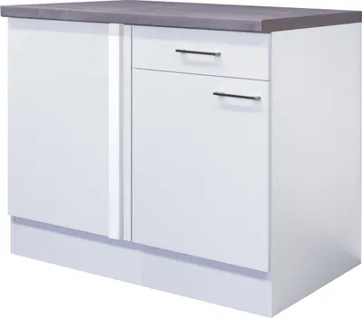 Produktbild von Eckunterschrank Küche - 110 cm breit - Weiß – Nawa