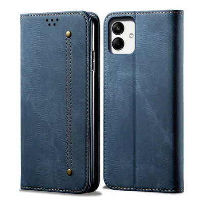 Image de Etui pour Samsung Galaxy A05, étui portefeuille en cuir avec fermeture magnétique et support bleu