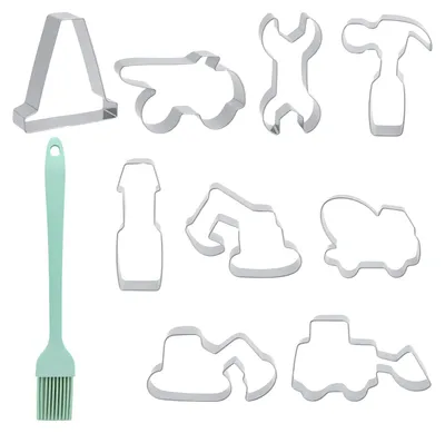 Produktbild von 9-teiliges Ausstechförmchen-Set aus Edelstahl – Für Kinder – Für Brot und Kekse