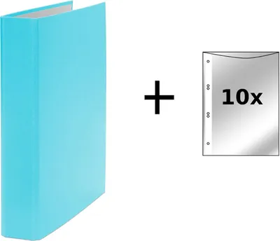 Produktbild von Ringbuch / DIN A5 / 2-Ring Ordner / Farbe: türkis + 10 Prospekthüllen