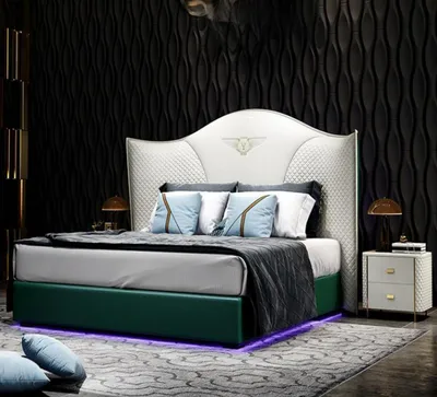 Produktbild von Design Luxus Doppel Hotel Bett Schlafzimmer Modern Holz Möbel Polster
