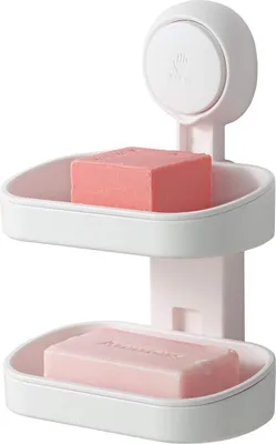 Produktbild von Doppelschichtige Seifenschale mit Saugnapf, Seifenhalter, starker Schwammhalter für Dusche, Badezimmer, Badewanne und Küchenspüle, bohrfrei, abnehmbar