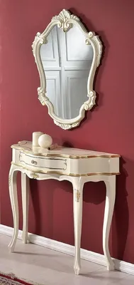 Produktbild von Casa Padrino Luxus Barock Konsole mit Wandspiegel Weiß / Gold - Handgefertigte Massivholz Barock Möbel - Luxus Qualität -  Italy