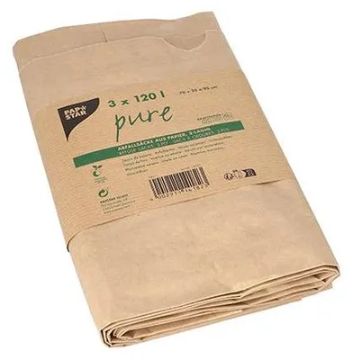 Produktbild von Abfallsäcke aus Papier pure 120 L (95x70x25 cm, braun, 2-lagig) – 30 Stück