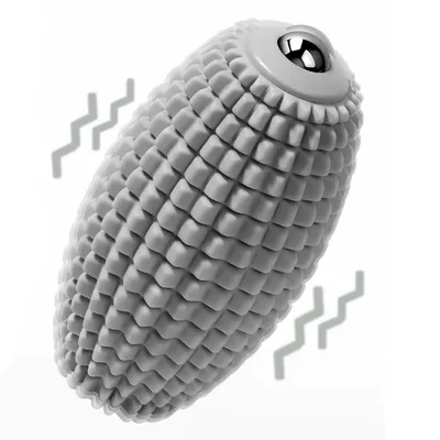 Produktbild von Ganzkörper Vibrationsmassageball aus Silikon, Triggerpunkt-Massageball, für Rücken, Nacken und Füße, wiederaufladbar, 3 Vibrationsmodi (grau)