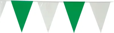 Produktbild von Wimpelkette Kunststoff mintgrün weiss 30 Wimpel 30x20cm 10 Meter