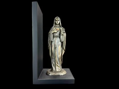 Produktbild von Buchstütze Jungfrau Maria – Buchstütze in Bronzeoptik, handbemalt, 10.5 cm × 12 cm × 24 cm, Modell WU77855A4
