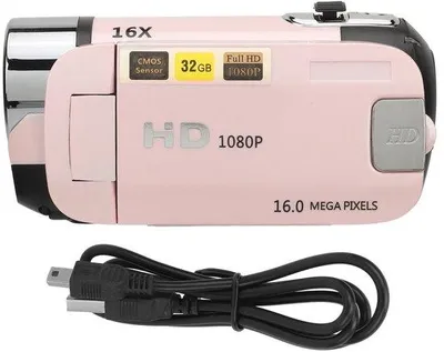 Produktbild von 16MP Digitale Videocamera mit 2,4 Zoll Touchscreen, 16x Zoom, Nachtaufnahmefunktion, Oplaadfunktion, Selbstauslöser und externer Mikrofonunterstützung - Digitale Videokamera - Rothe Kamera