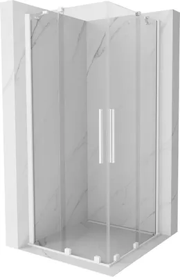 Zdjęcie produktu dla Mexen Velar Duo kabina prysznicowa rozsuwana 80 x 80 cm, transparent, biała - 871-080-080-02-20