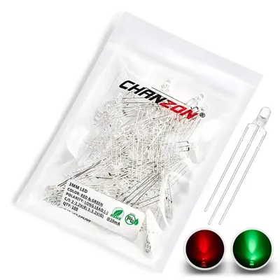 Imagen del producto de 100 diodos LED bicolor de 3 mm, rojo y verde